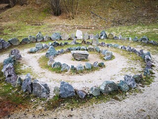 Circular stone formation in Visoko, Bosnia and Herzegovina