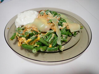 portion of warm mixed vegetable salad