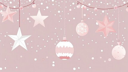 Christmas decorations, including stars and ornaments