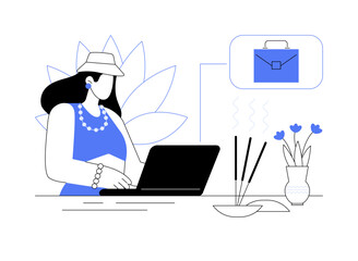 Working retreat isolated cartoon vector illustrations.