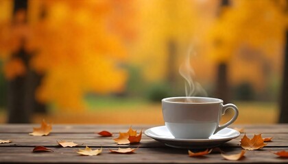 Obraz premium Beautiful scene that transmits peace and tranquility with a cup of delicious coffee