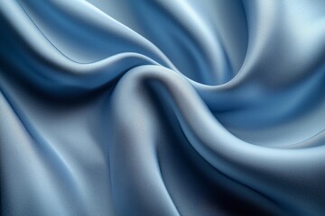 Elegant Blue Silk Fabric Texture Closeup