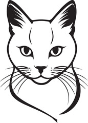 Obraz premium Silhouette vector illustration. of a cat face design on white background, Pet. Animals. Easy editable layered 