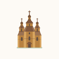 Khortytsia. Zaporizhian Cossack Museum. Flat illustration