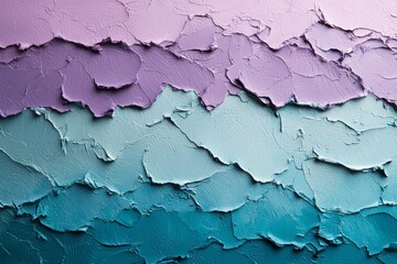 Obraz premium Layered textured paint in purple and teal