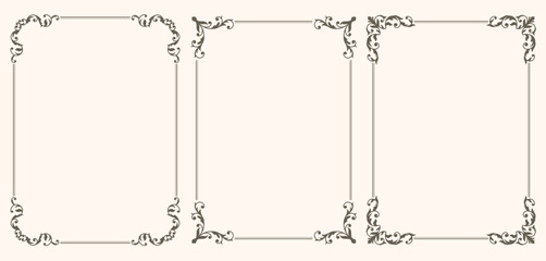 Set of Decorative vintage frames and borders set