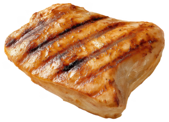 Grilled chicken breast with char marks on the surface.