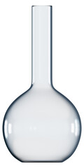 Volumetric flask, laboratory glassware. 3d rendering.