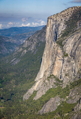 Closeup view on El Capitan from Four Mile Trail, Yosemite Valley, California