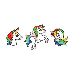 set of funny cartoon animals