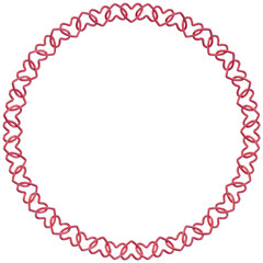 A chain of red hearts in a circle.