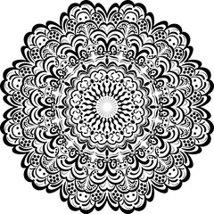 Circular pattern in the form of a mandala. Henna tatoo mandala. Mehndi style. Decorative pattern in oriental style. Coloring book page