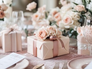 Elegant Blush Bridal Shower with Floral Decor and Gifts