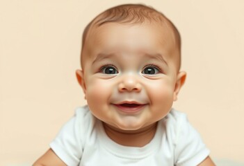 Fototapeta premium A serene and adorable baby portrait