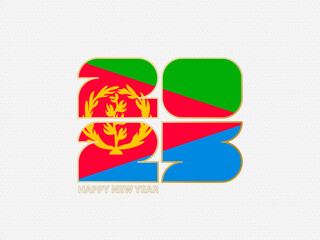 Abstract numbers 2025 with flag of Eritrea.