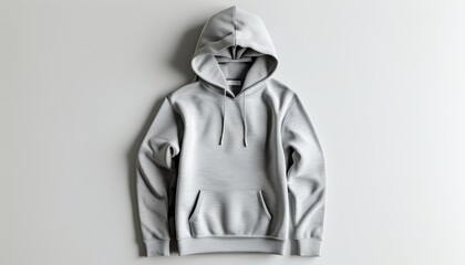 Obraz premium Stylish light gray hoodie mockup for clothing branding with copy space
