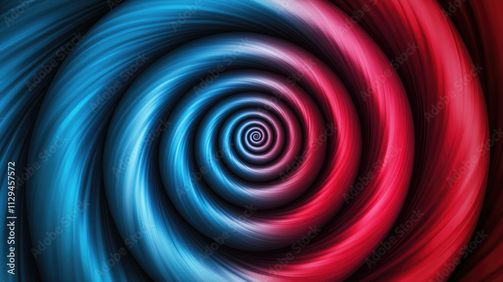 Wall mural red and blue spiral. circle orbit rotation. abstract background with space for text.