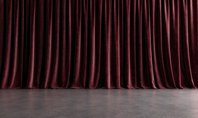 赤いカーテンのある劇場の舞台装置と床のディテール