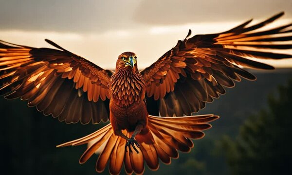 Phoenix bird flying in the sky.