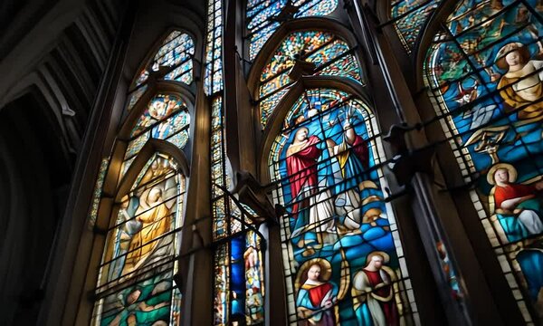 Stained glass in a church.