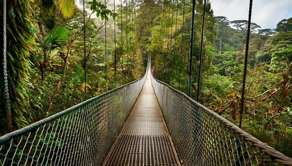 Fototapeta premium suspension bridge in the forest