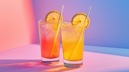 studio shot of Summer cocktails