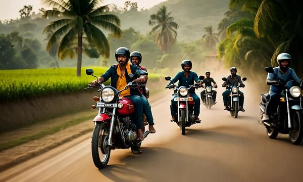 Indian men riding motorcycles.