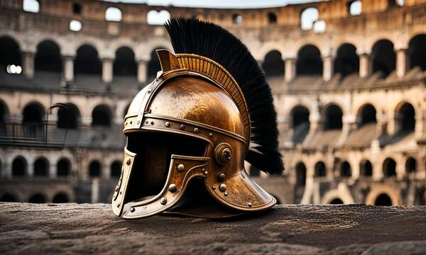 Roman soldier helmet in Rome.