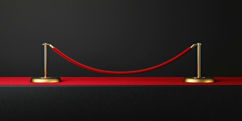 Red carpet with a red rope on it