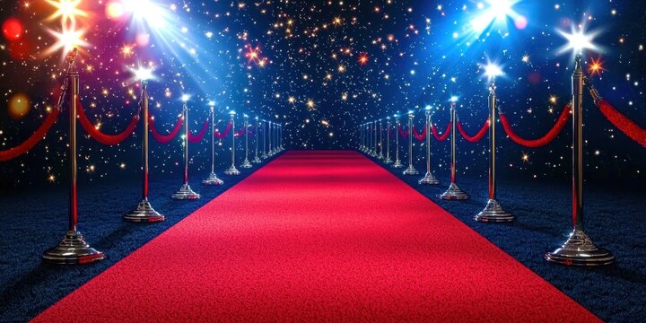Red carpet with a blue background