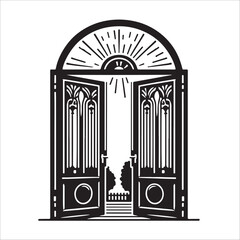 Open Door Icon Vector Design