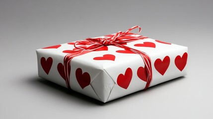 Gift Wrapped with Love - A present, hearts, romance, celebration, affection. Symbolizes love, gifting, happiness, and celebration.
