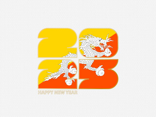 Abstract numbers 2025 with flag of Bhutan.