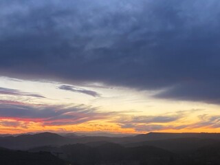 sunset in the mountains