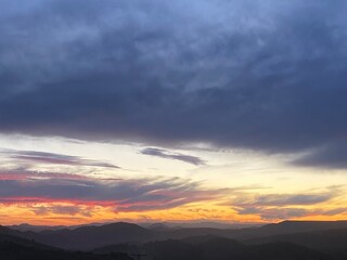 sunset in the mountains