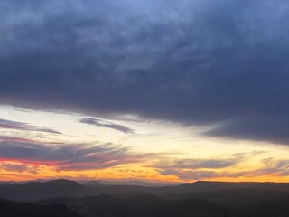 sunset in the mountains