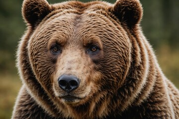 Fototapeta premium Brown bear (Ursus arctos) fur texture. Wild life animal.