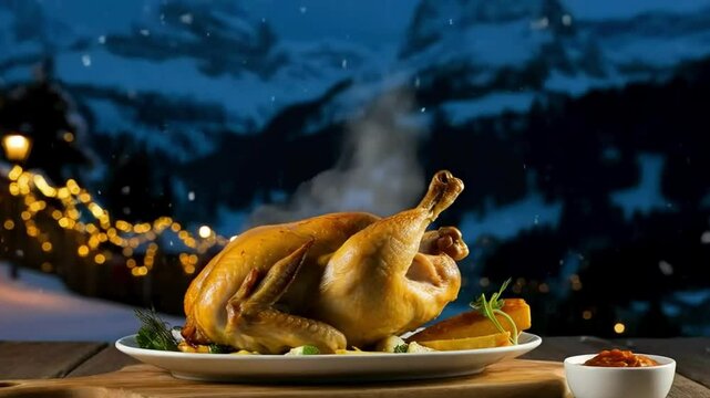 hot steaming chicken broast, christmas recipes, chicken broast, thanksgiving chicken broast, food stock videos, stock videos, foods videos, viral food recipes, chicken broast, winter food videos