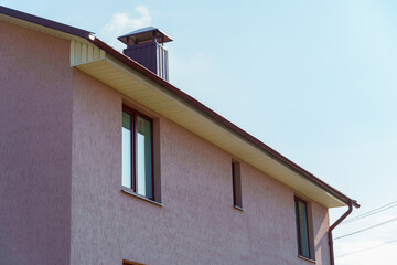 Construction, sale and rental of real estate. View of the new apartment building. The exterior of modern real estate.