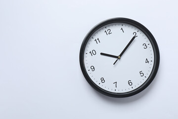 Big beautiful stylish clock on white background
