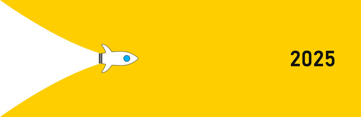 Target aircraft flying from 2024 to 2025. target idea concept. new year idea.