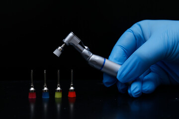 Hand instruments used in dental treatments to clean decayed tissues in the tooth structure and to remove stains from tooth surfaces. dental treatment dental before after © UniqDream