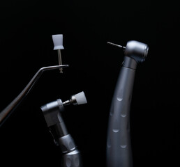 Hand instruments used in dental treatments to clean decayed tissues in the tooth structure and to remove stains from tooth surfaces. dental treatment dental before after © UniqDream