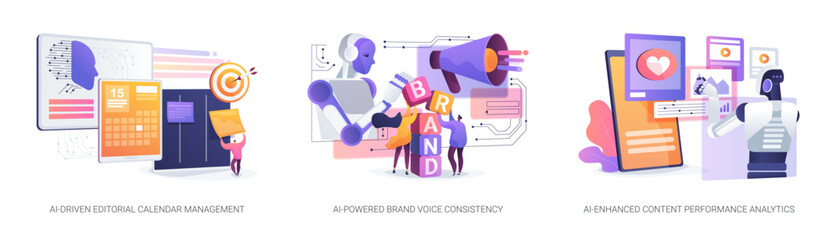 AI soft abstract concept vector illustrations.
