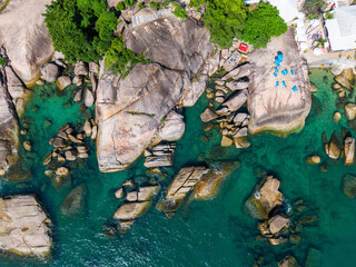 Grandfather and Grandmother Rocks, Hin Ta Hin Yai, in koh Samui island, Thailand