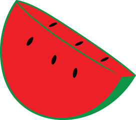 Fresh Watermelon Slice Colorful Vector Illustration Design (Version: 04)