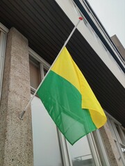 Yellow-green colored flag of the city of The Hague, Netherlands