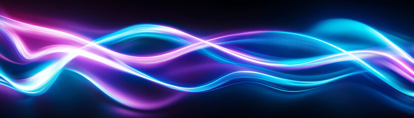 Abstract glowing waves in vibrant colors on a dark background.