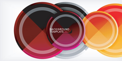 Abstract background - multicolored circles, trendy minimal geometric design, vector illustration