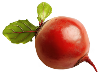 PNG Red beet with green leaves on white background